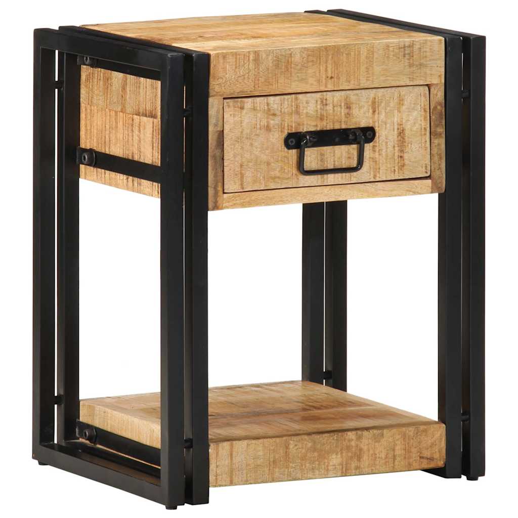 Sängbord 2 st 40x35x50 cm massivt grovt trä mango