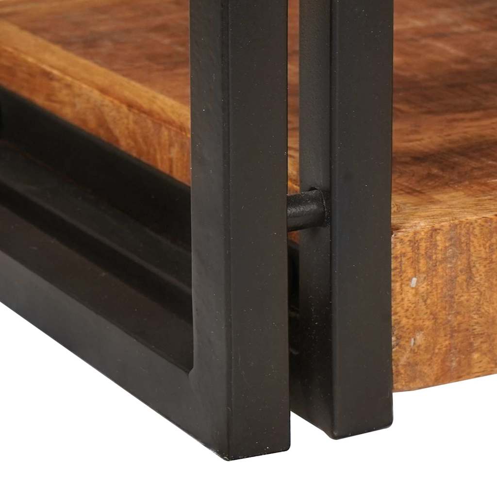 Sängbord 2 pcs Brun och svart 38 x 33 x 58 cm Massivt mangoträ