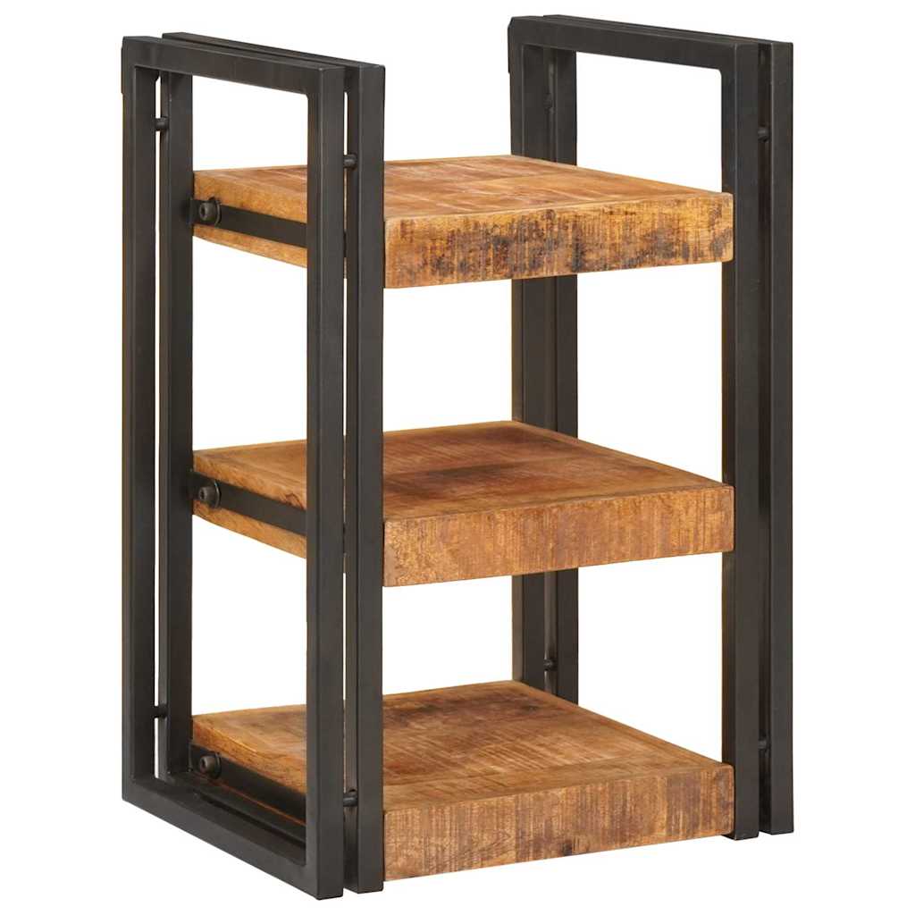 Sängbord 2 pcs Brun och svart 38 x 33 x 58 cm Massivt mangoträ