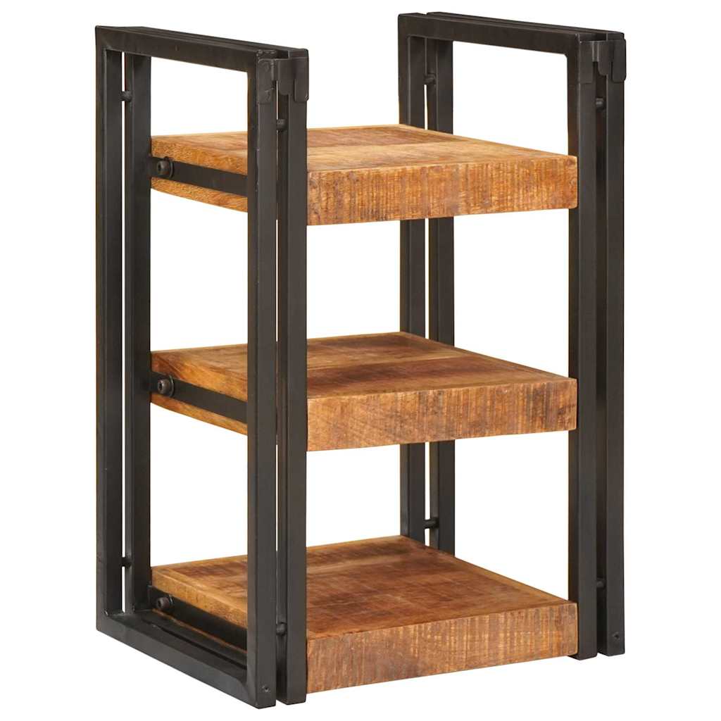 Sängbord 2 pcs Brun och svart 38 x 33 x 58 cm Massivt mangoträ