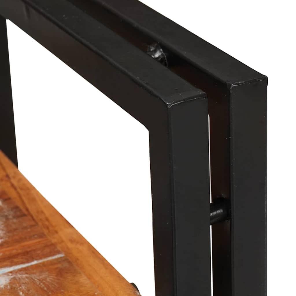 Sängbord 2 pcs Brun och svart Solid Återvunnet Trä