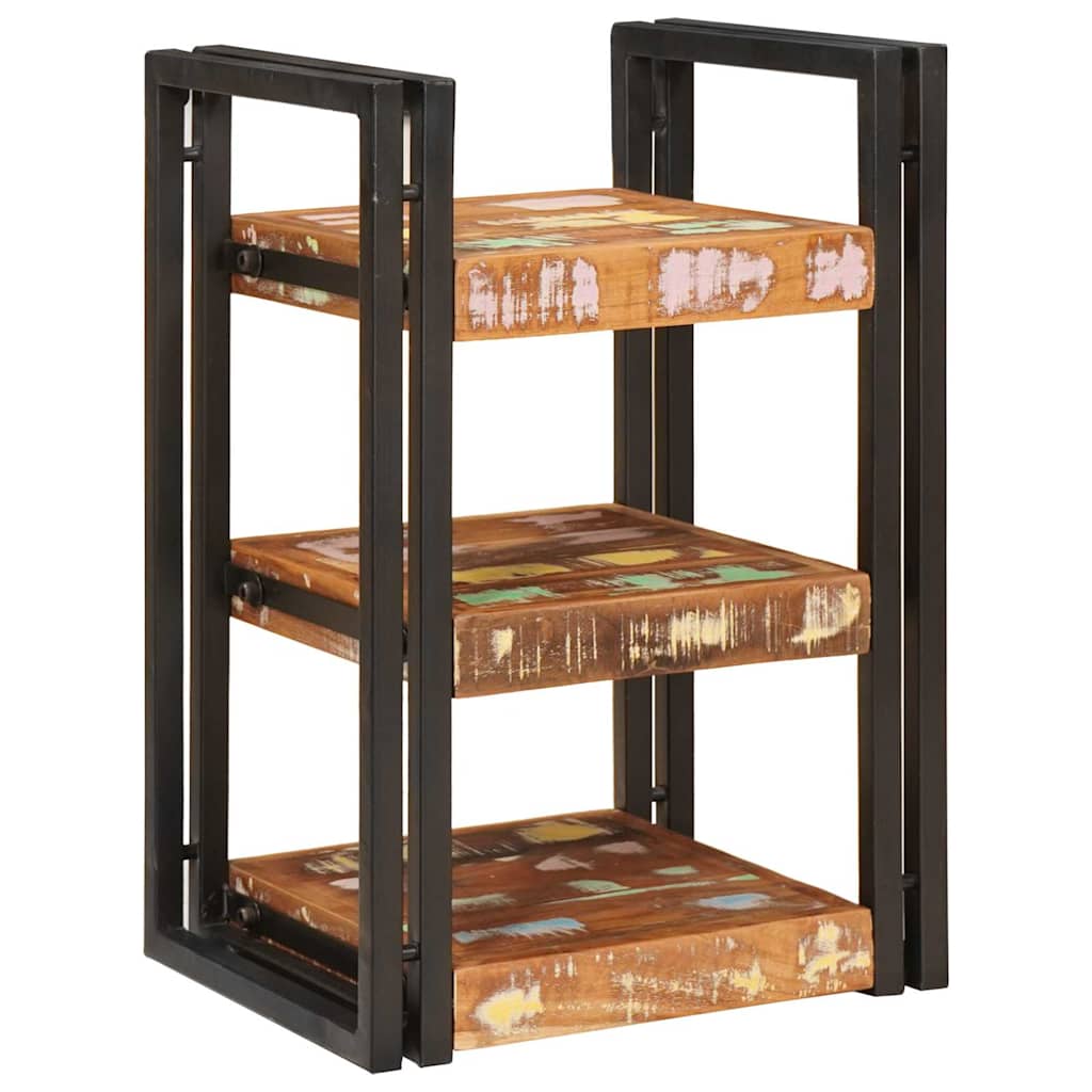 Sängbord 2 pcs Brun och svart Solid Återvunnet Trä