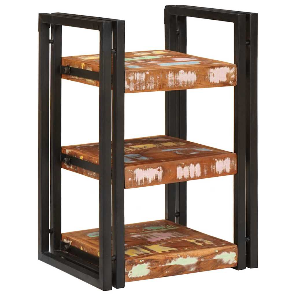 Sängbord 2 pcs Brun och svart Solid Återvunnet Trä