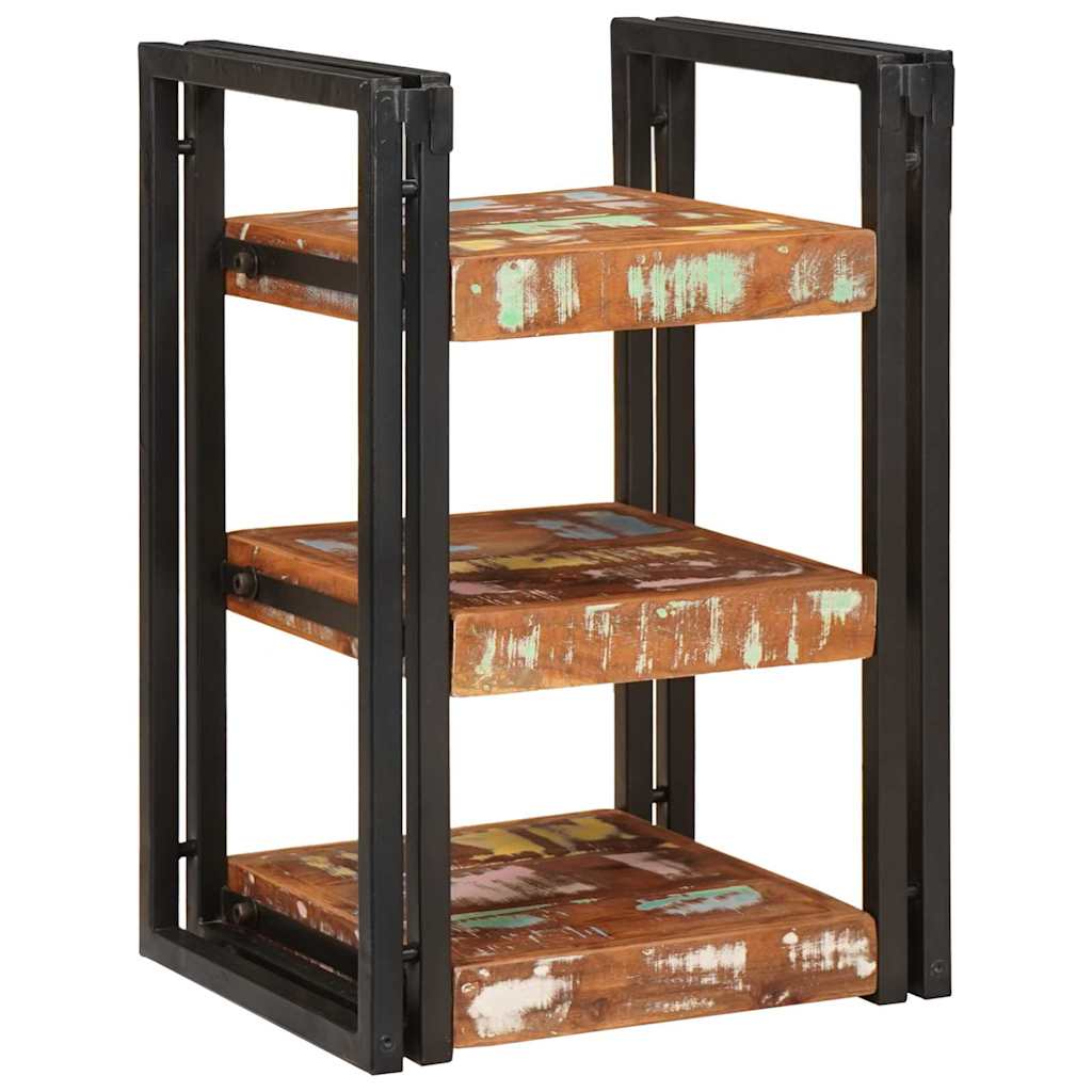 Sängbord 2 pcs Brun och svart Solid Återvunnet Trä