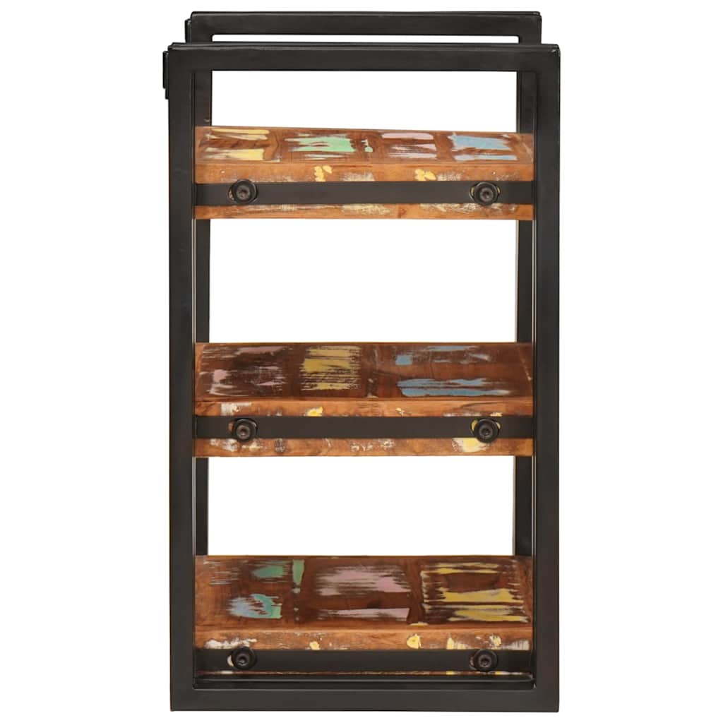 Sängbord 2 pcs Brun och svart Solid Återvunnet Trä