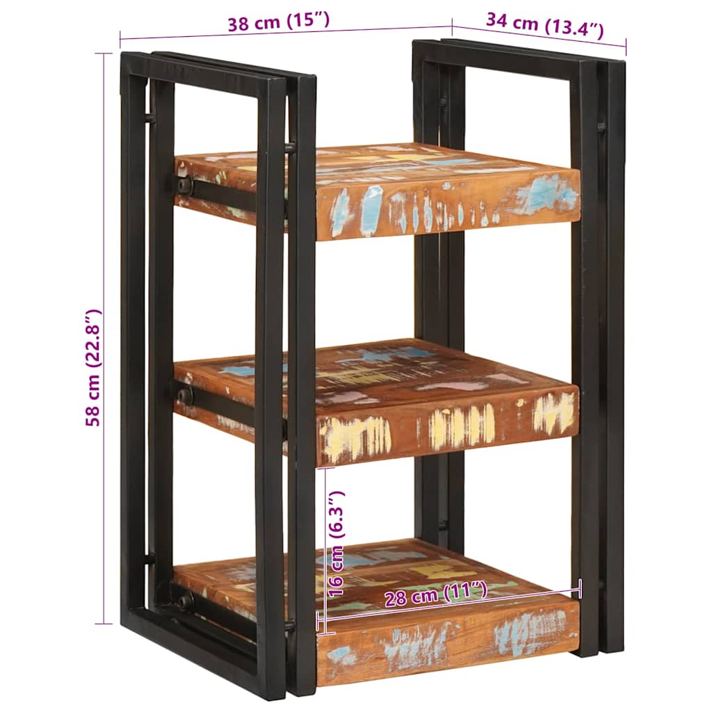 Sängbord 2 pcs Brun och svart Solid Återvunnet Trä