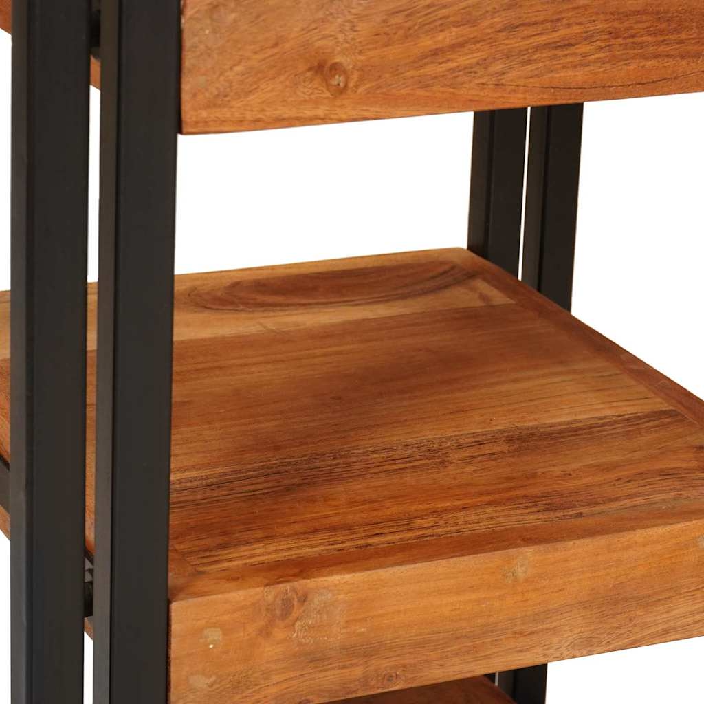 Sängbord 2 pcs Brun och svart Massivt Trä Akacia