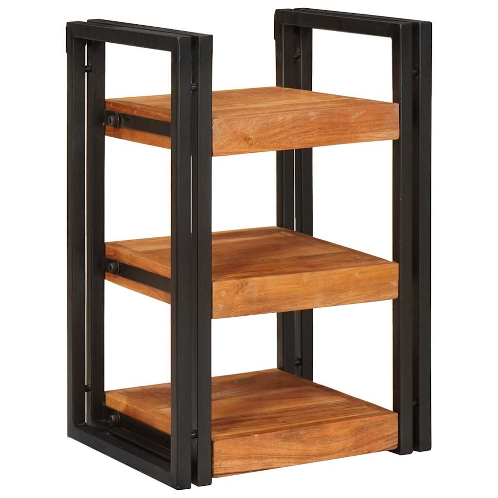Sängbord 2 pcs Brun och svart Massivt Trä Akacia