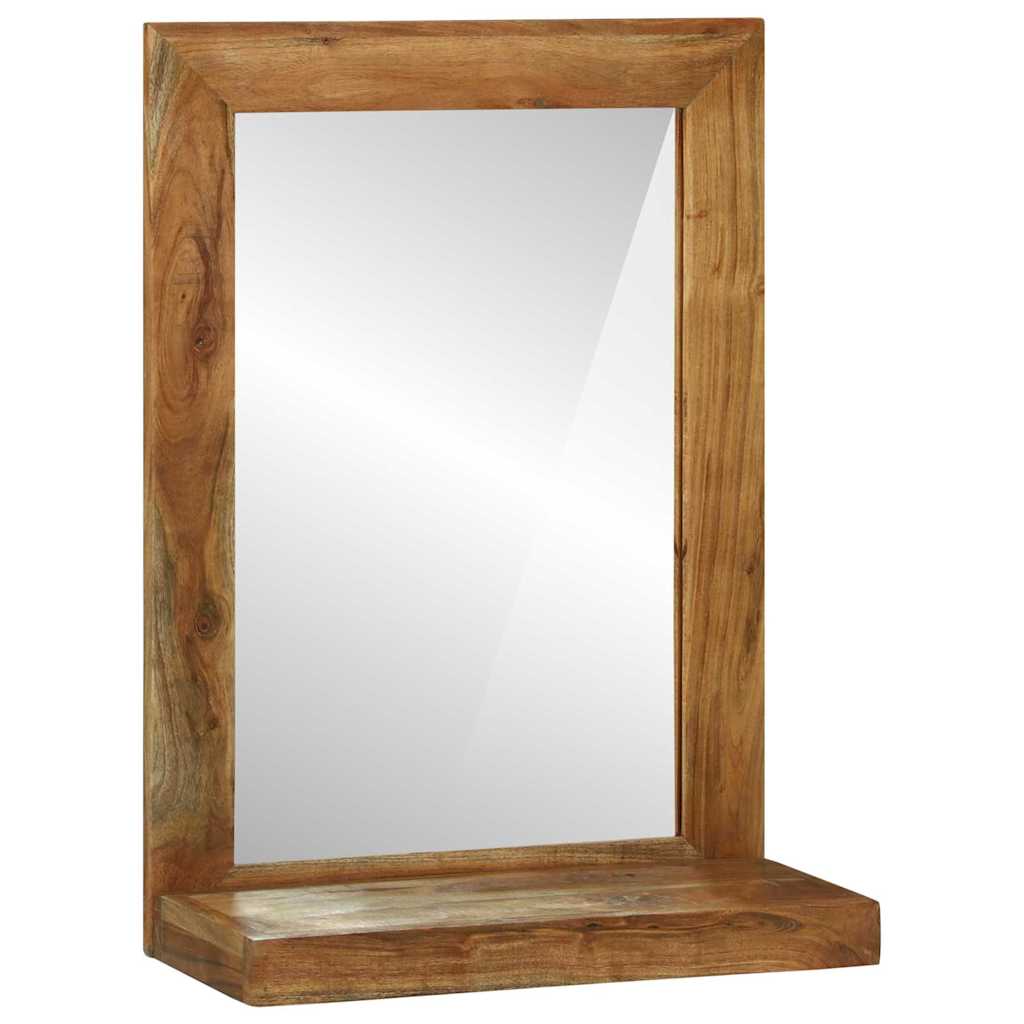 Badrumsspegel med hylla Brun 50 x 22 x 70 cm Massivt Trä Akacia