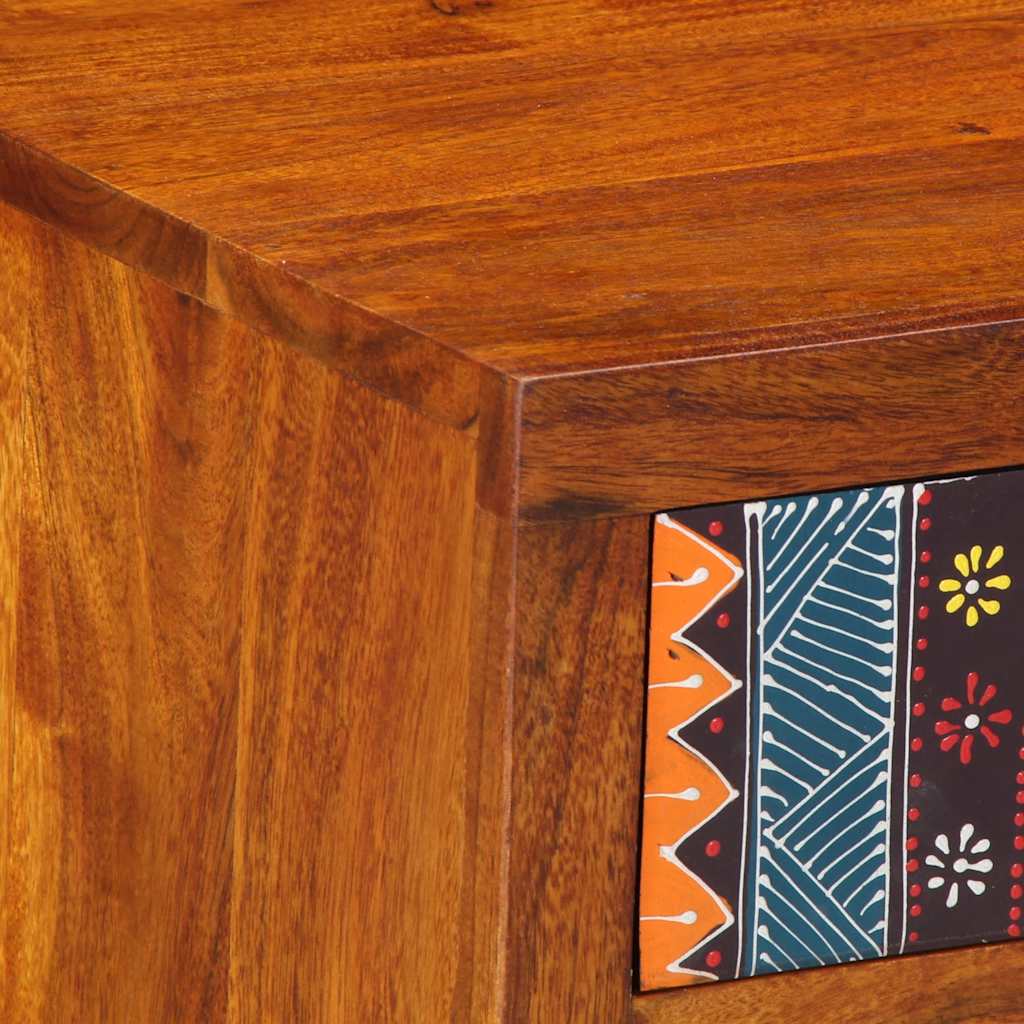 Sängbord 2 st 40x35x45 cm massivt trä akacia
