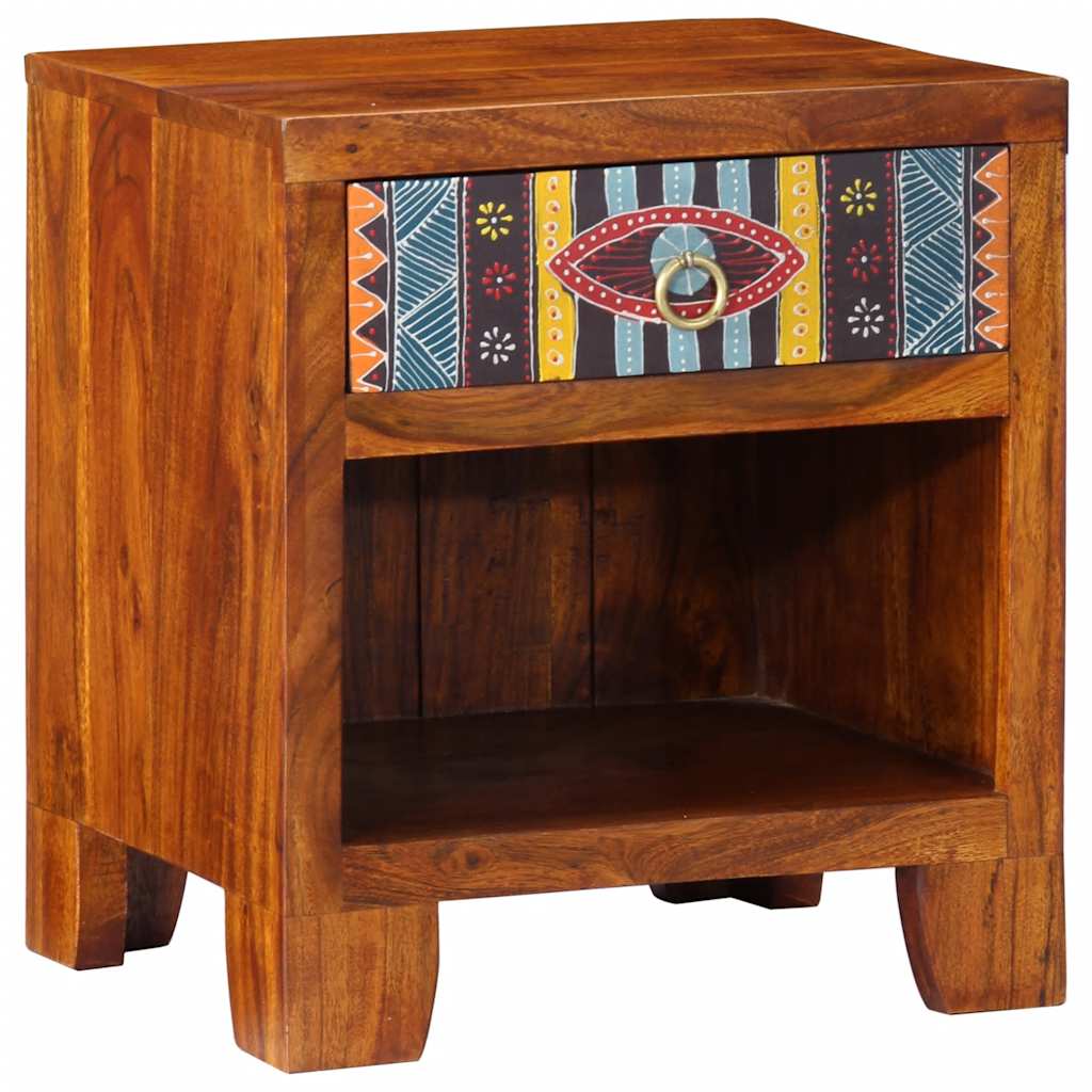 Sängbord 2 st 40x35x45 cm massivt trä akacia