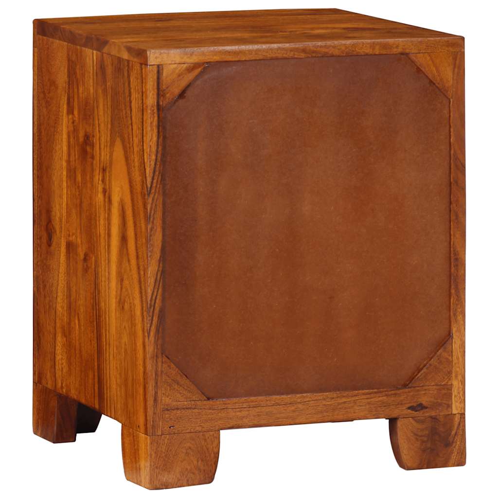 Sängbord 2 st 35x35x45 cm massivt trä akacia