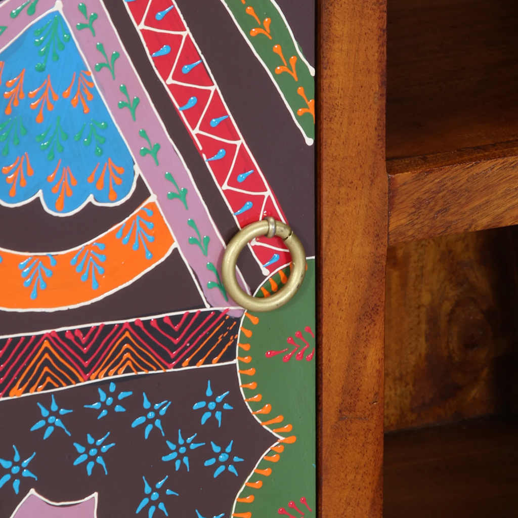 Skänk Trä flerfärgad 90x35x60 massivt Trä akacia