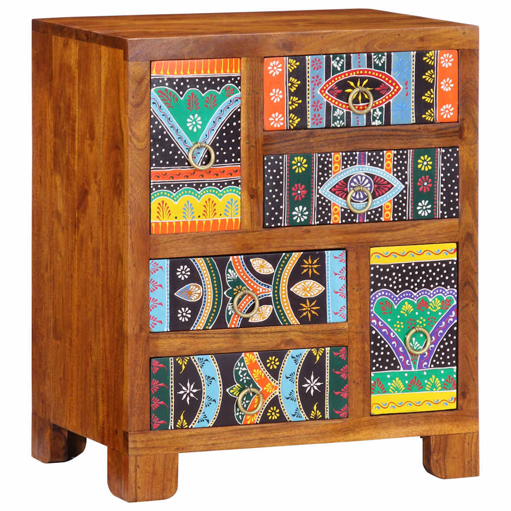 Skänk Trä flerfärgad 50x35x60 massivt Trä akacia