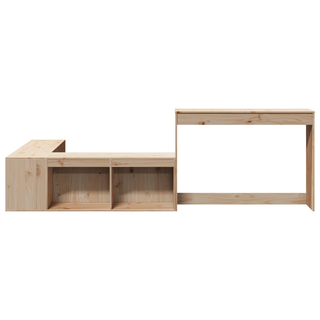 Sängbord Nattduksbord Trä Sängskåp med skrivbord 232x112x75 cm massiv furu