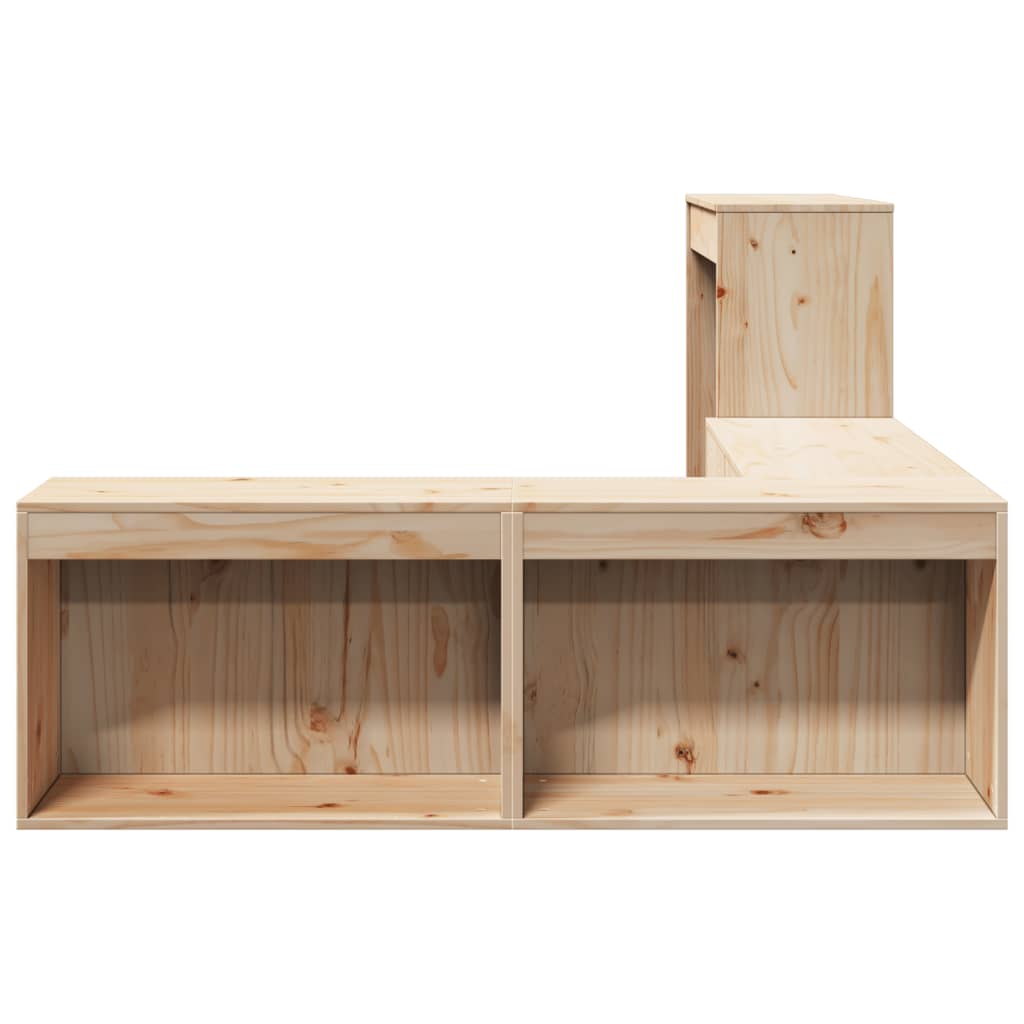 Sängbord Nattduksbord Trä Sängskåp med skrivbord 232x112x75 cm massiv furu