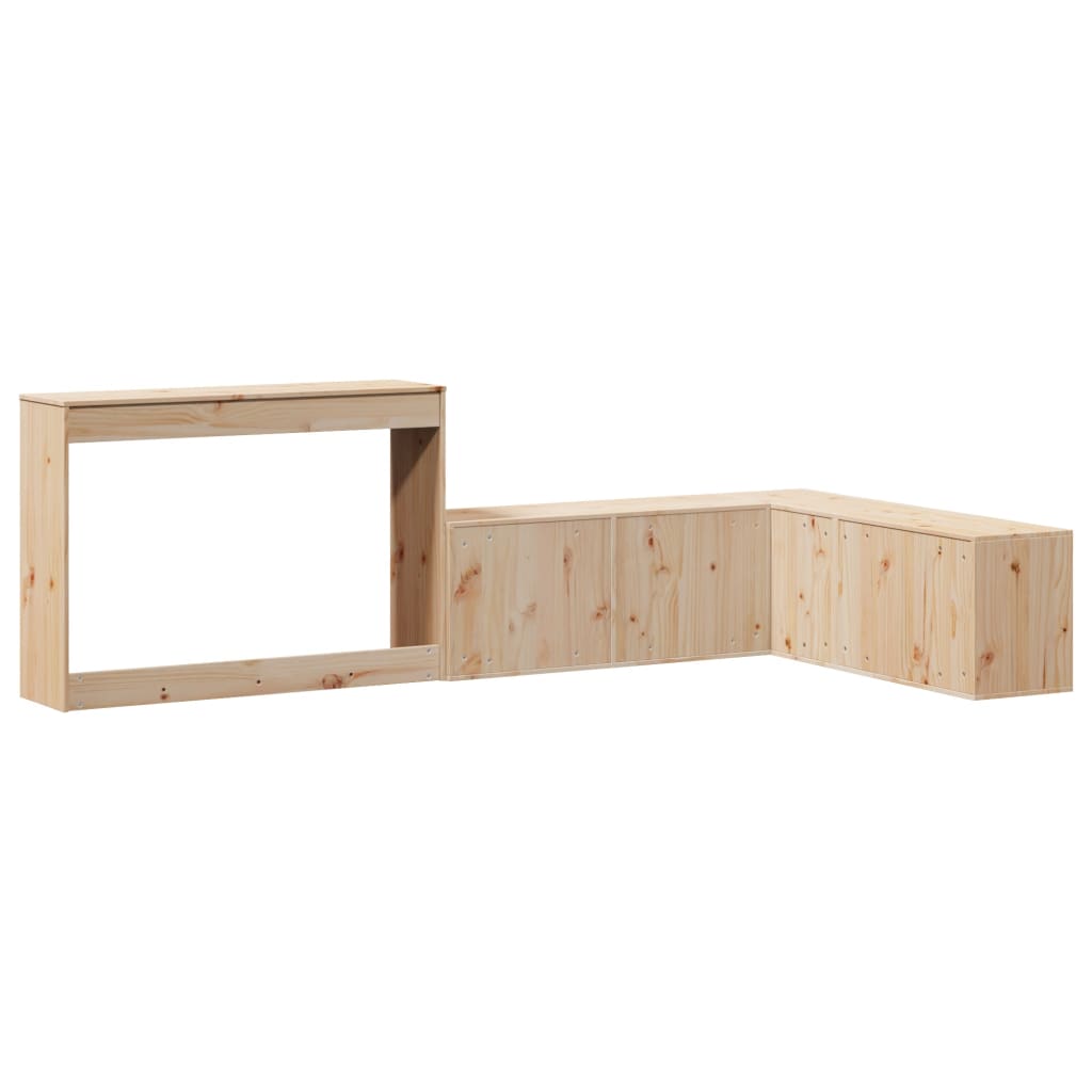 Sängbord Nattduksbord Trä Sängskåp med skrivbord 232x112x75 cm massiv furu