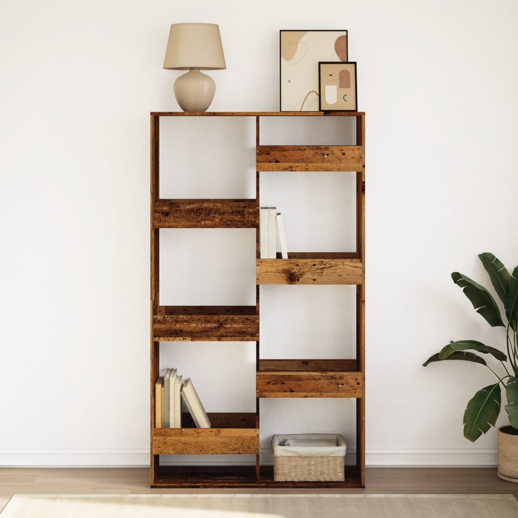 Bokhylla Åldrat Trä 100x33x175 cm