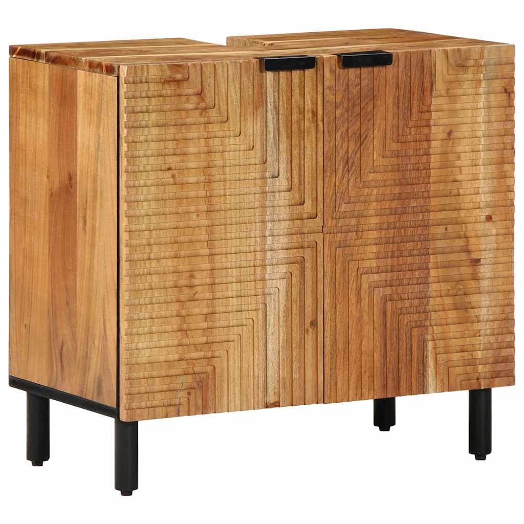Badrumsmöbelset 3 pcs Brun 62 x 33 x 58 cm massivt akacia