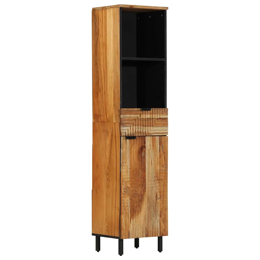 Badrumsmöbelset 3 pcs Brun 62 x 33 x 58 cm massivt akacia