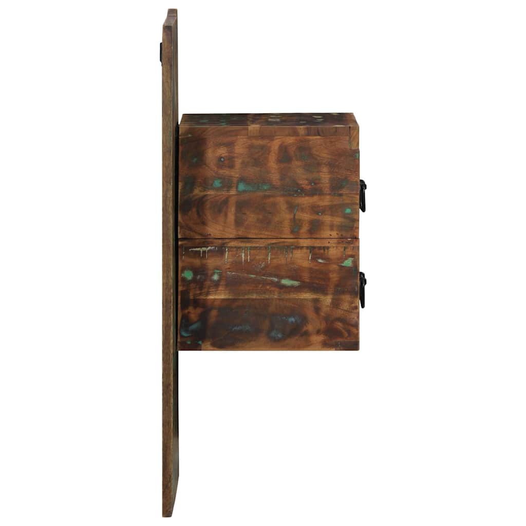 Sängbord Nattduksbord Trä flerfärgad 60x32x80 cm massivt återvunnet trä