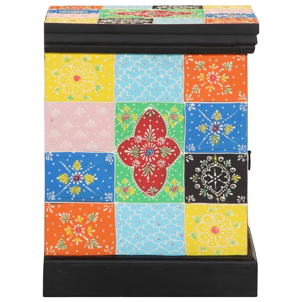 Sängbord 2 st flerfärgad 40x35x45 cm mango i massivt trä