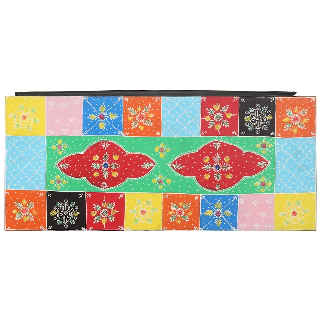 TV-skåp Flerfärgsdesign 80 x 35 x 50 cm Massivt Mangoträ