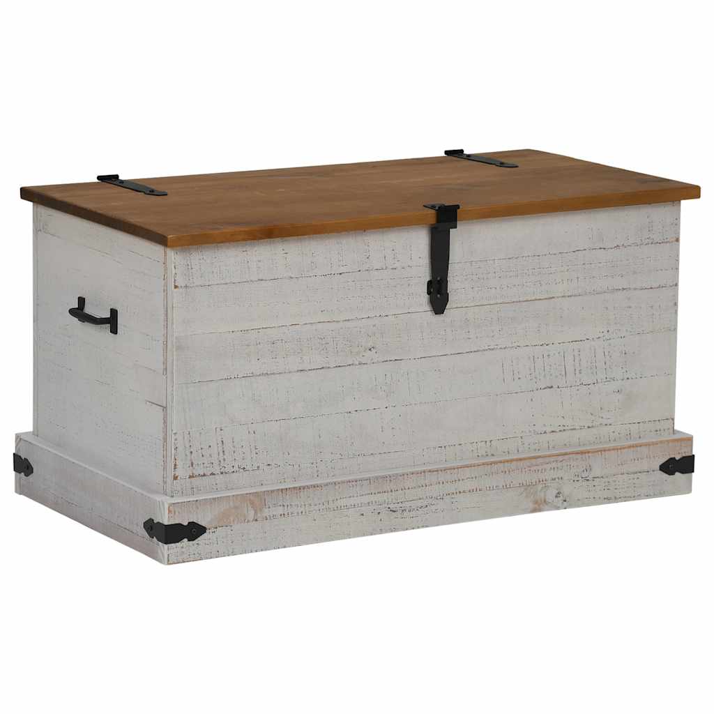 Förvaringskista HALDEN Vit 91x48x47 cm massiv Trä furu