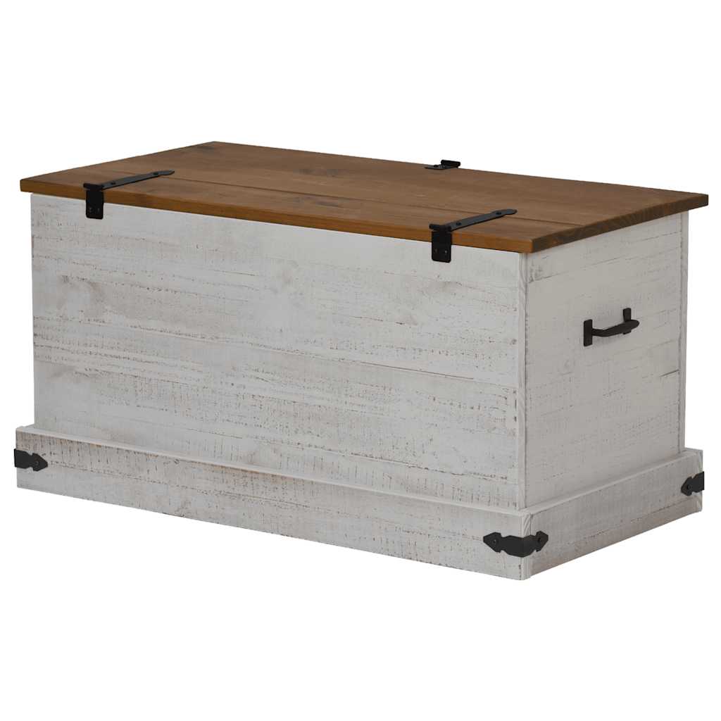 Förvaringskista HALDEN Vit 91x48x47 cm massiv Trä furu