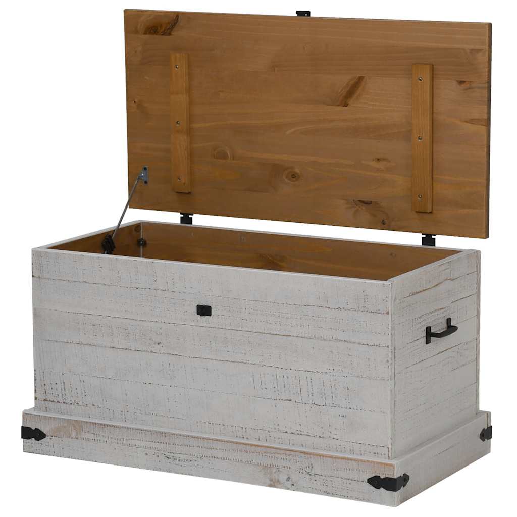 Förvaringskista HALDEN Vit 91x48x47 cm massiv Trä furu