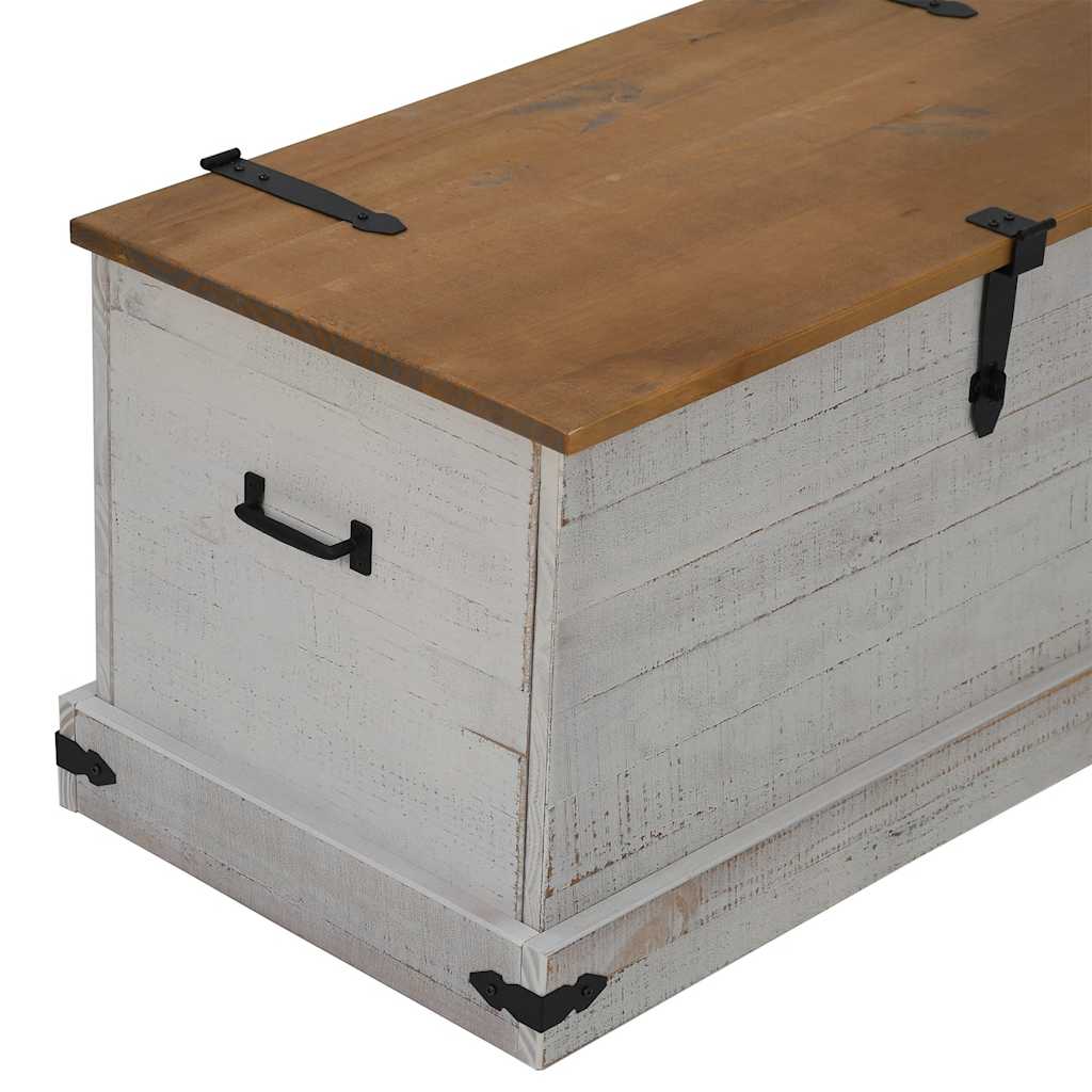 Förvaringskista HALDEN Vit 91x48x47 cm massiv Trä furu