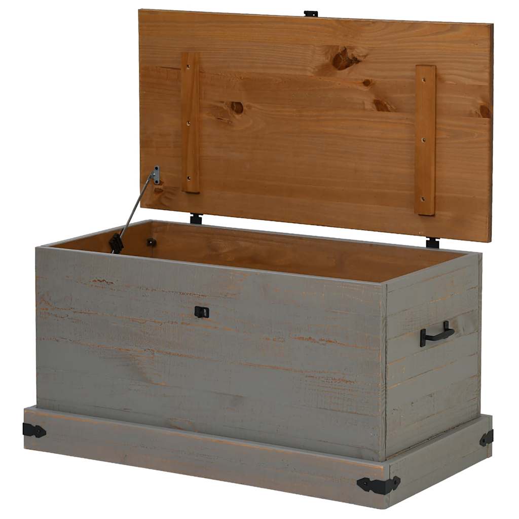 Förvaringskista HALDEN Grå 91x48x47 cm massiv Trä furu