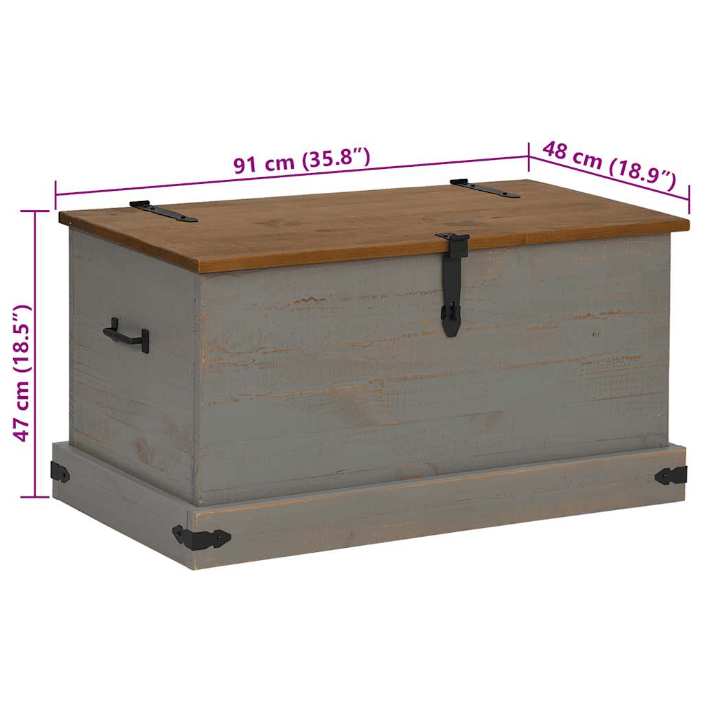 Förvaringskista HALDEN Grå 91x48x47 cm massiv Trä furu