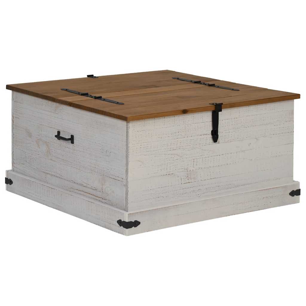 Förvaringskista HALDEN Vit 91x91x47 cm massiv Trä furu