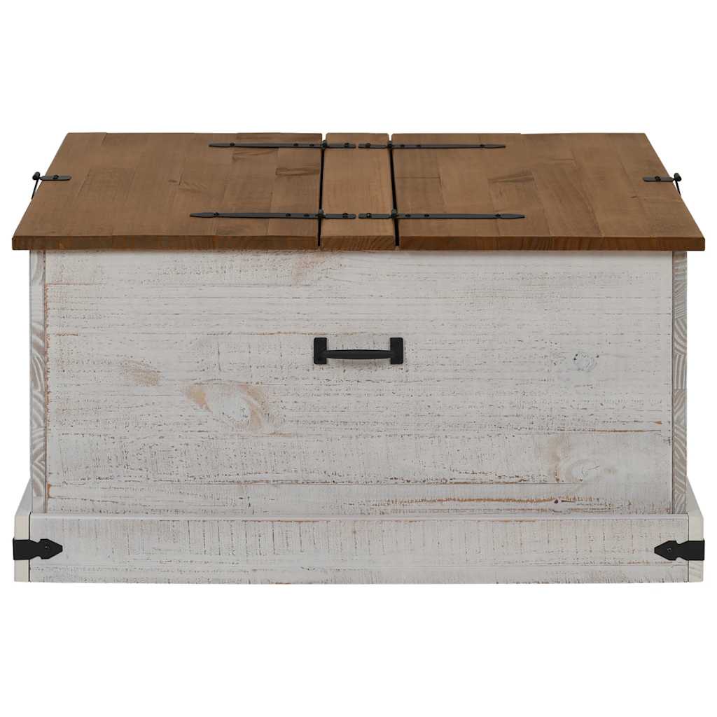 Förvaringskista HALDEN Vit 91x91x47 cm massiv Trä furu