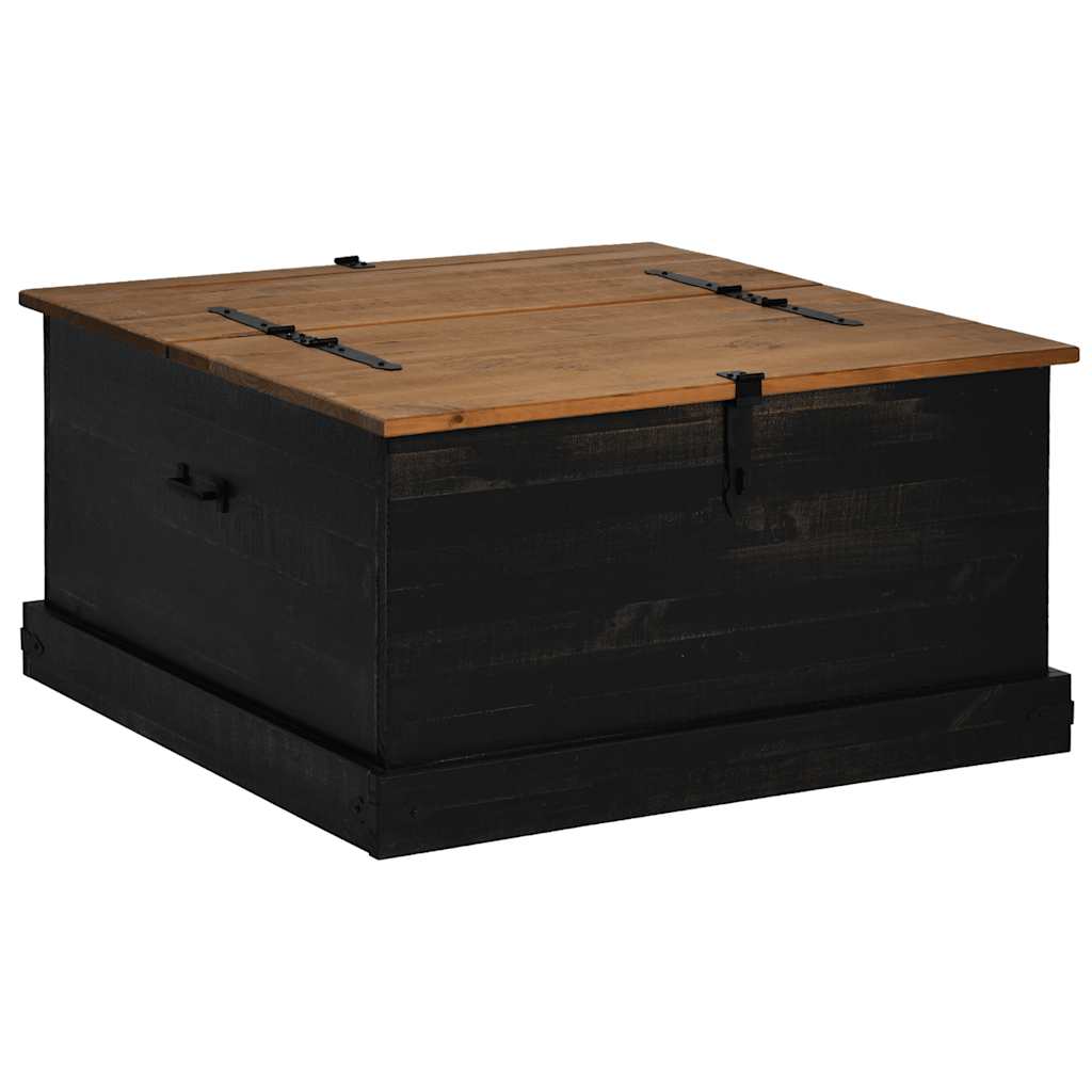 Förvaringskista HALDEN Svart 91x91x47 cm massiv Trä furu