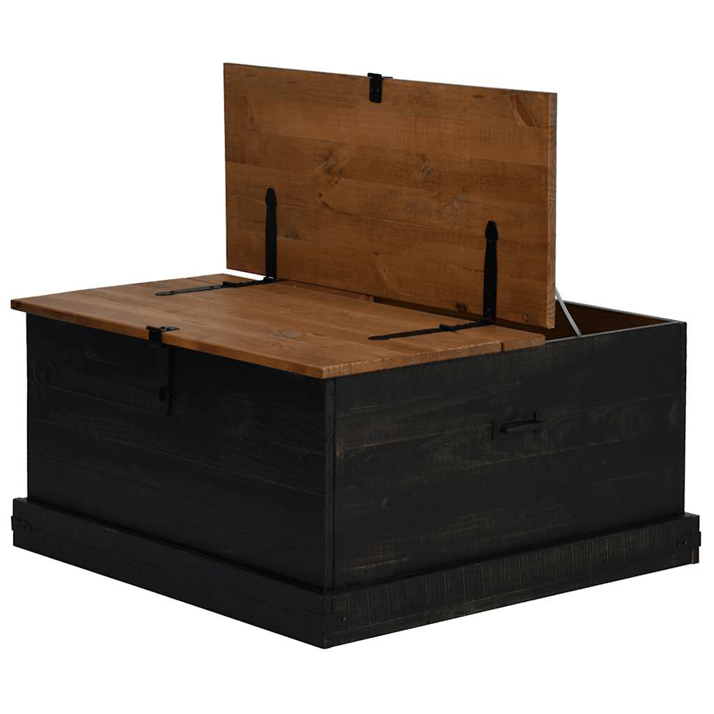Förvaringskista HALDEN Svart 91x91x47 cm massiv Trä furu