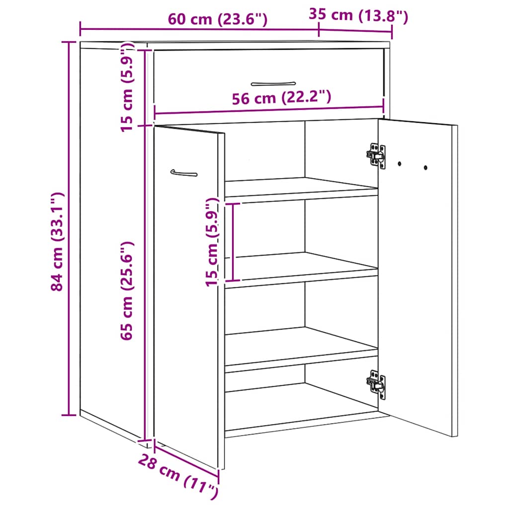 Skoställ Artisan Ek Skoskåp 60x35x84 cm