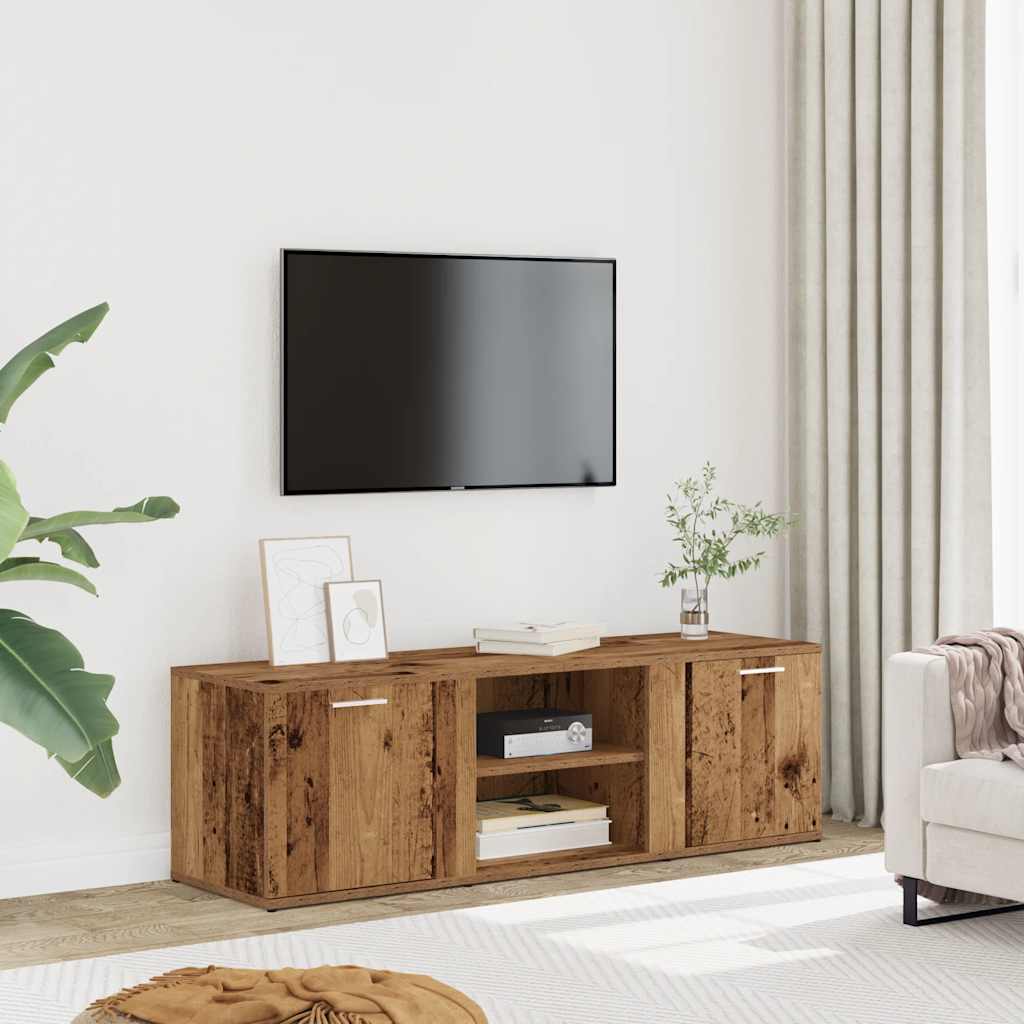 TV-bänk åldrat trä 120x34x37 cm konstruerat trä
