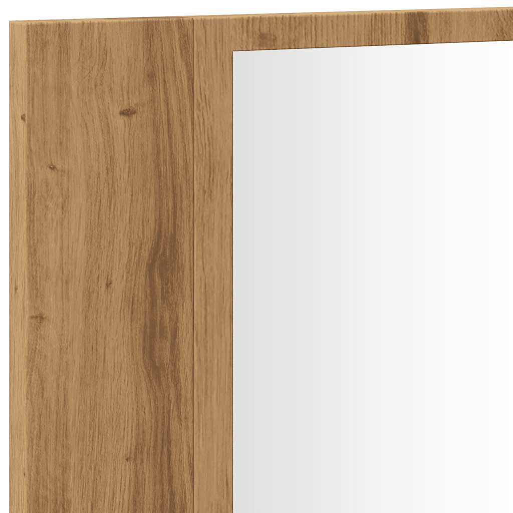 Badrumsspegel Spegelskåp LED Artisan Ek 90x12x45 cm