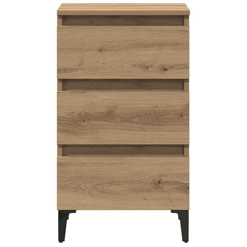 Sängbord Nattduksbord Artisan Ek med metallben 40x35x69 cm