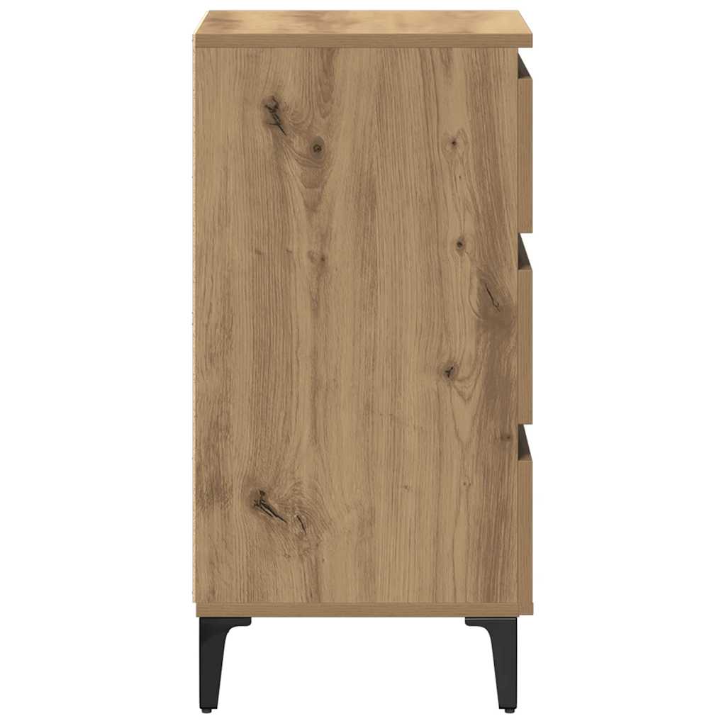 Sängbord Nattduksbord Artisan Ek med metallben 40x35x69 cm