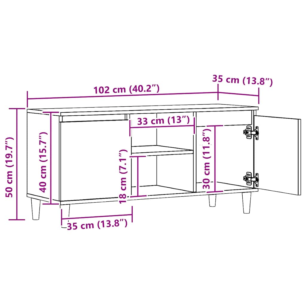 Tv-bänk Artisan Ek 102x35x50 cm