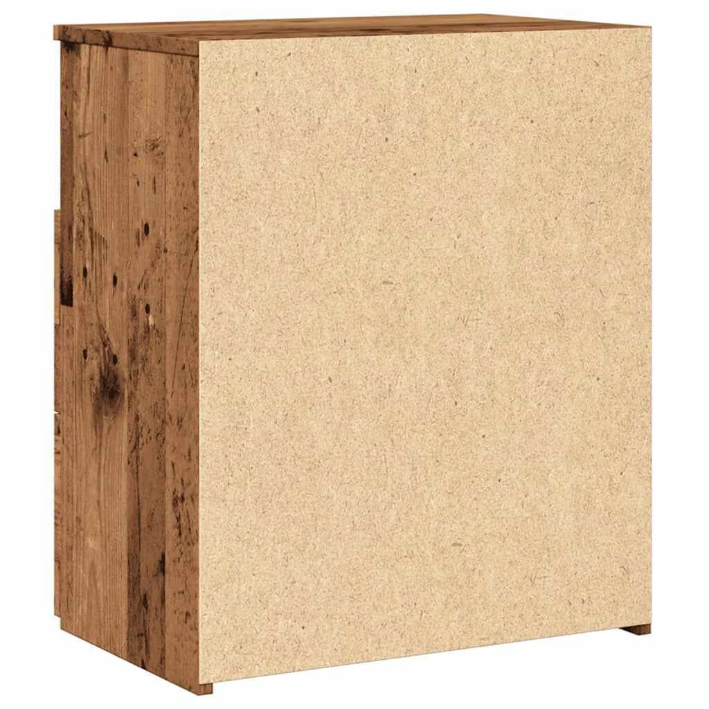Sängbord 2 st åldrat trä 50x32x60cm konstruerat trä