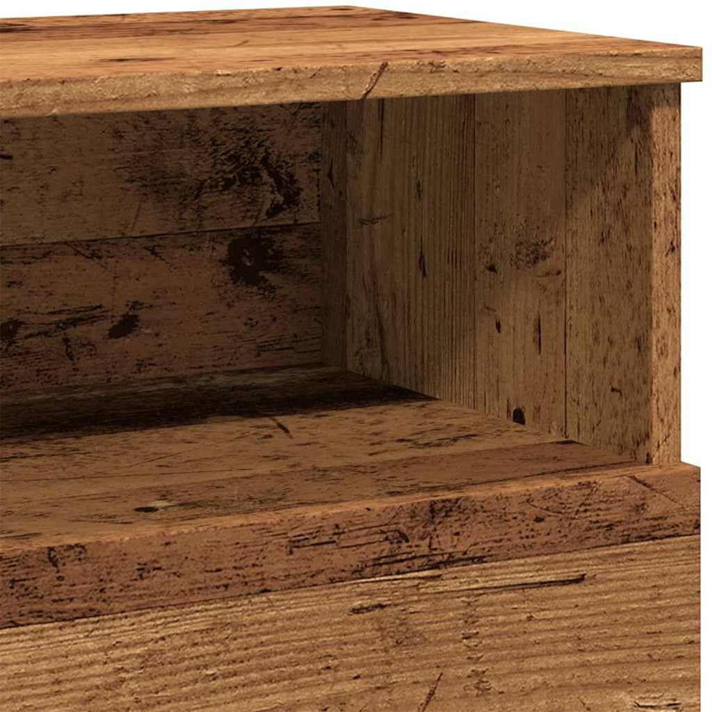 Sängbord 2 st åldrat trä 50x32x60cm konstruerat trä