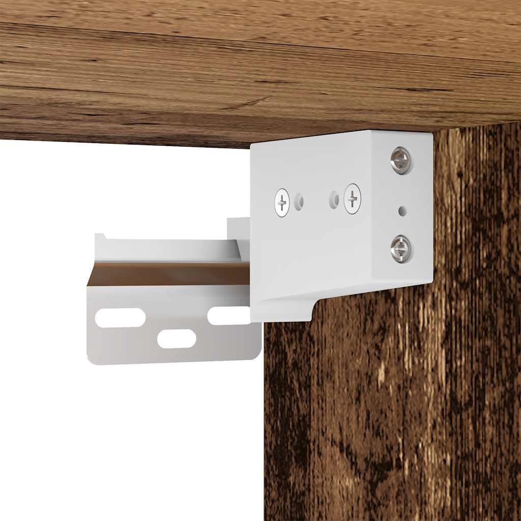 Skoställ Åldrat Trä Skoskåp 60x35x70 cm