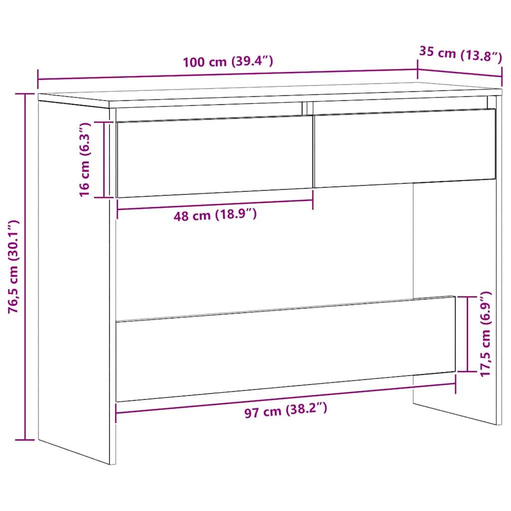 Avlastningsbord Konsollbord Artisan Ek 100x35x76,5 cm