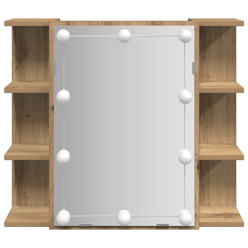 Badrumsspegel Spegelskåp LED Artisan Ek 70x16,5x60 cm
