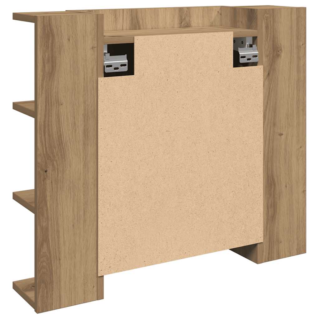 Badrumsspegel Spegelskåp LED Artisan Ek 70x16,5x60 cm