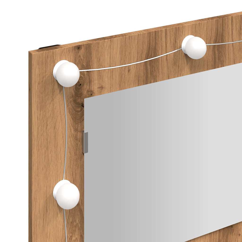 Badrumsspegel Spegelskåp LED Artisan Ek 90x31,5x62 cm